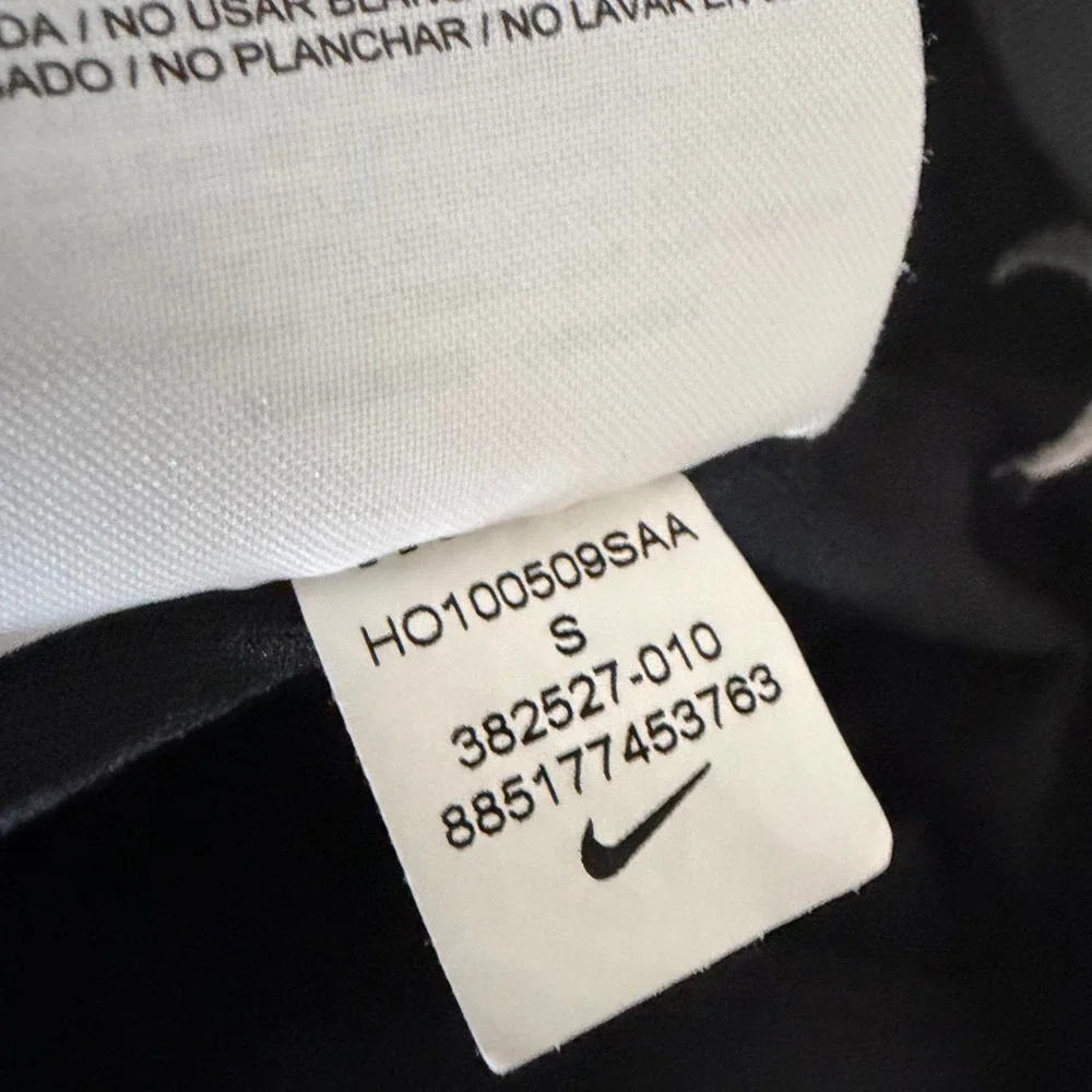 Nike Dri-FIT Womens Black White Mesh Trim Built-In Bra Athletic Tank Top Small